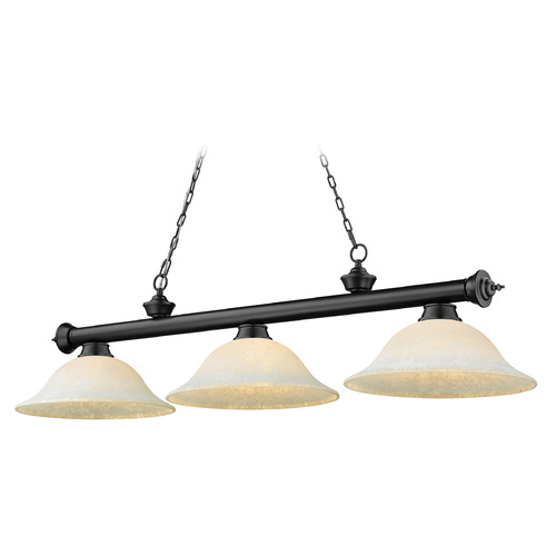 Z-Lite Cordon Matte Black Billiard Light by Z-Lite 2306-3MB-WM16