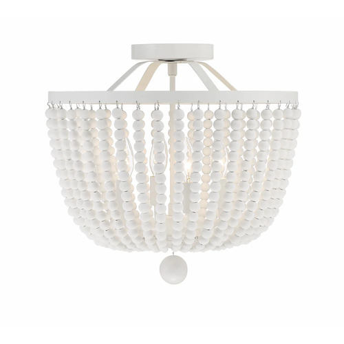 Rylee 16.50-Inch Semi-Flush in Matte White by Crystorama Lighting