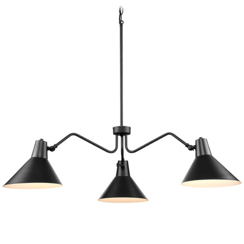 Progress Lighting Progress Lighting Trimble Matte Black & White Chandelier P400309-31M