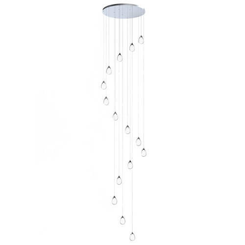 Dewdrop Polished Chrome LED Multi-Light Pendant by ET2 Lighting