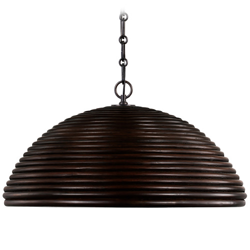 Linnea Bronze Etched Ribbon Glass Linear Chandelier