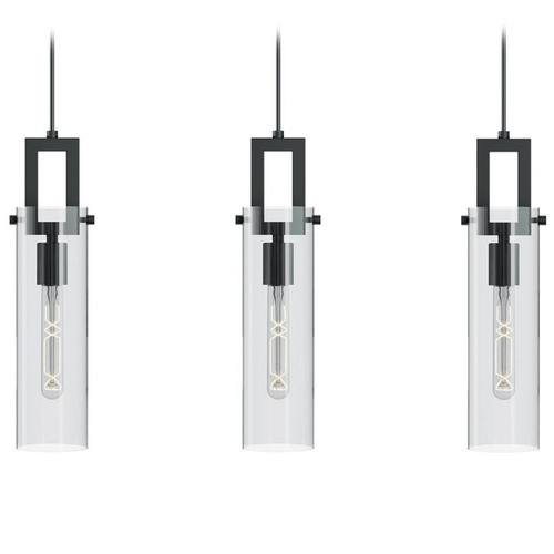 AFX Lighting Afx Lighting Houston Black Multi-Light Pendant with Cylindrical Shade HOUP04MBBKLNR3
