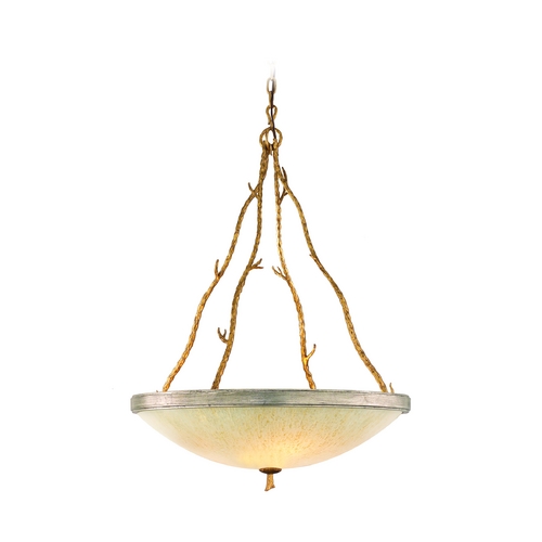 Corbett Lighting Pendant in Gold & Silver Leaf by Corbett Lighting 66-44