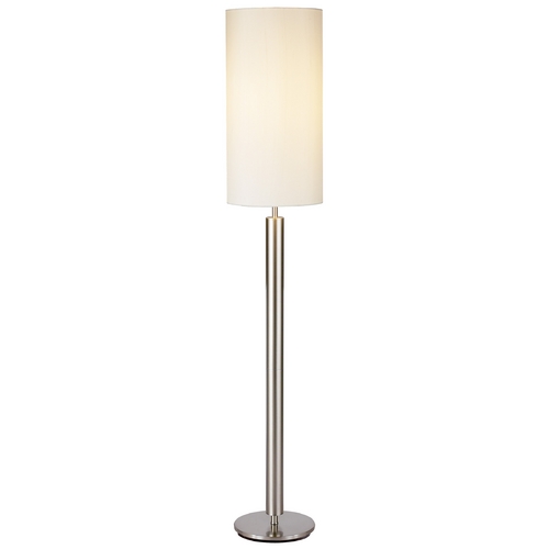 Adesso Home Lighting Modern Floor Lamp with Beige / Cream Shade in Satin Steel Finish 4174-22