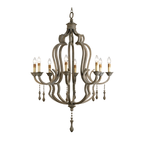 Waterloo Chandelier in Washed Gray by Currey & Company