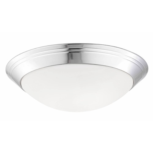 Chrome Flush Mount Ceiling Light 14-Inch Wide