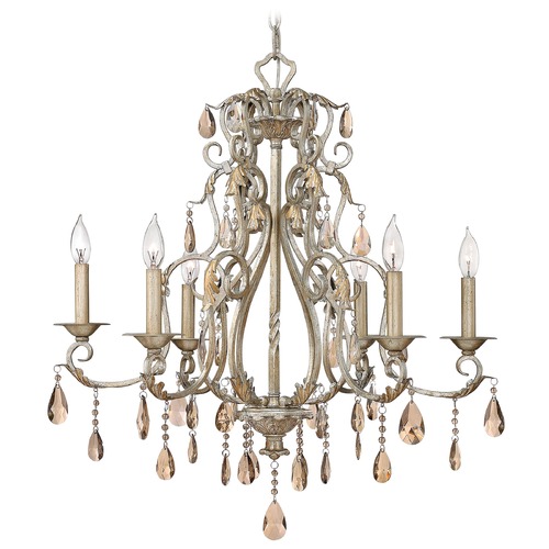 Hinkley Carlton 28-Inch Crystal Chandelier in Silver Leaf by Hinkley Lighting 4776SL