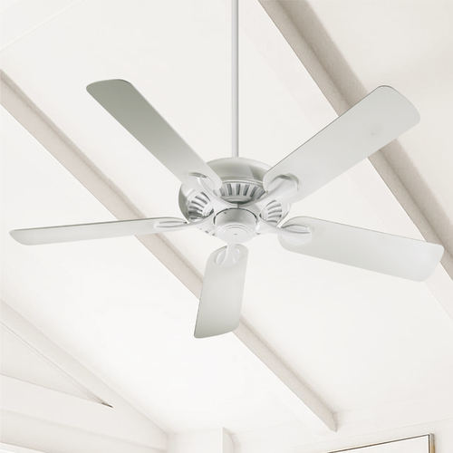 Pinnacle Patio Studio White Ceiling Fan Without Light by Quorum Lighting