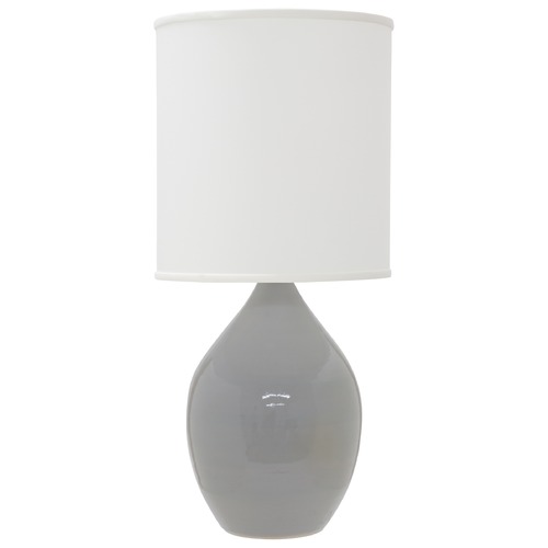 Scatchard Stoneware Gray Gloss Table Lamp by House of Troy Lighting