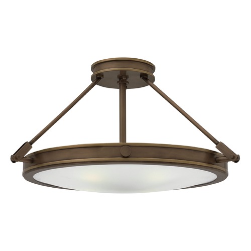 Hinkley Industrial Light Oiled Bronze LED Semi-Flushmount Light by Hinkley 3382LZ-LED