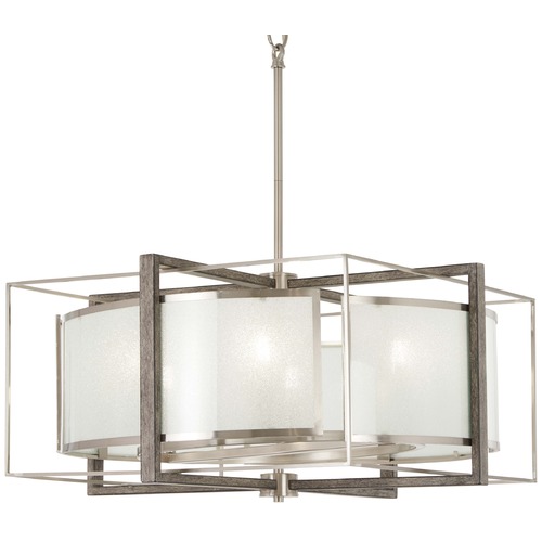 Minka Lavery Brushed Nickel with Shale Wood Pendant by Minka Lavery 4567-098