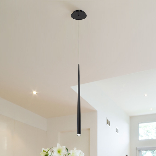 Modern Forms by WAC Lighting Cascade 28-Inch High LED Mini Pendant in Black by Modern Forms PD-41728-BK