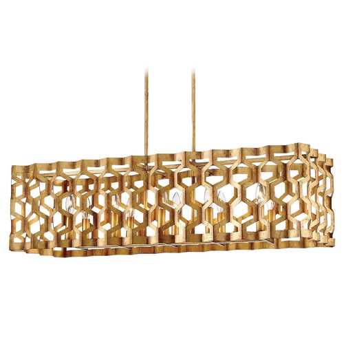 Metropolitan Lighting Coronade Pandora Gold Leaf Island Light with Rectangle Shade N6778-293