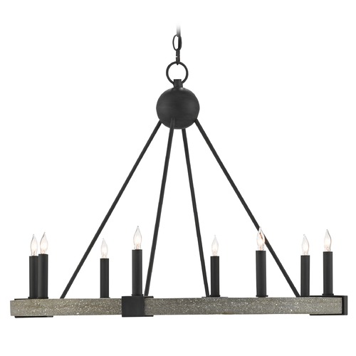 Currey and Company Lighting Burgos Chandelier in Antique Black/Polished Concrete by Currey & Co 9000-0480
