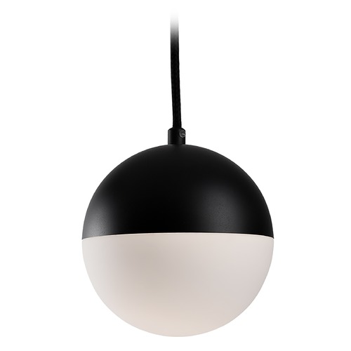 Modern Black LED Mini Pendant with Frosted Shade 3000K 543LM by Kuzco Lighting