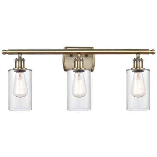 Innovations Lighting Clymer Antique Brass Bathroom Light by Innovations Lighting 516-3W-AB-G802