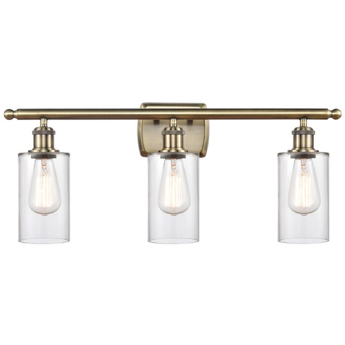 Innovations Lighting Innovations Lighting Clymer Antique Brass Bathroom Light 516-3W-AB-G802