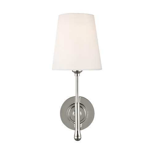 Visual Comfort Studio Collection Thomas OBrien 14.50-Inch Tall Capri Polished Nickel Sconce by Visual Comfort Studio TW1001PN