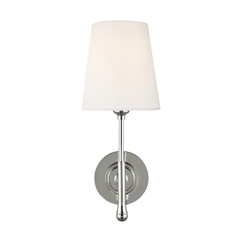 Thomas OBrien 14.50-Inch Tall Capri Polished Nickel Sconce by Visual Comfort Studio