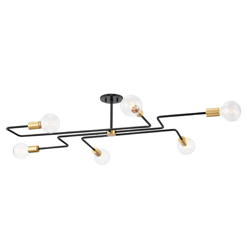 Mitzi by Hudson Valley Mitzi Avery Large Aged Brass Black Vanity Light H488606L-AGB/TBK