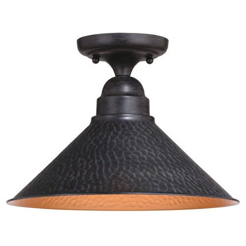 Vaxcel Lighting Outland Aged Iron & Light Gold Close To Ceiling Light