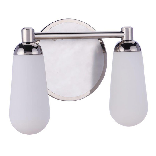 Riggs Brushed Polished Nickel & Polished Nickel Bathroom Light by Craftmade Lighting