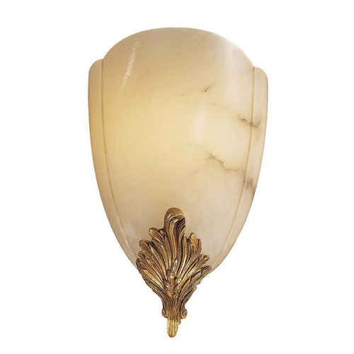 Sconce Wall Light with Alabaster Glass in French Gold by Metropolitan Lighting