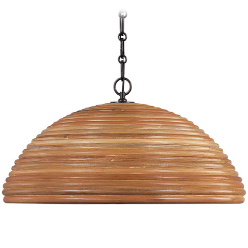 Linnea Bronze Natural Ribbon Glass Linear Chandelier