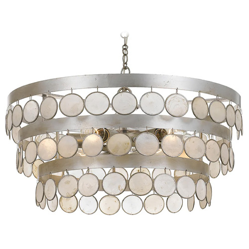 Crystorama Lighting Coco Antique Silver Chandelier