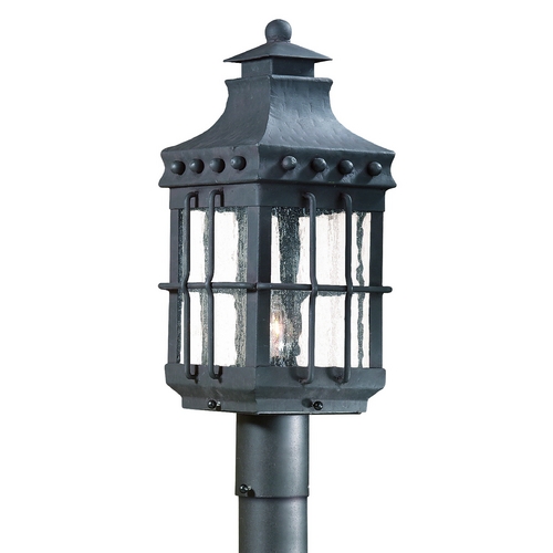 Troy Lighting Post Light with Clear Glass in Natural Bronze Finish PCD8972NB