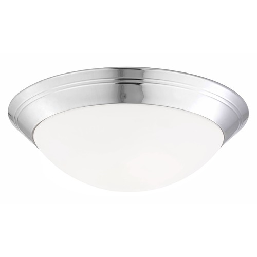 Chrome Flush Mount Ceiling Light 16-Inch Wide