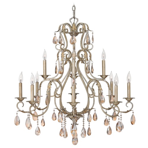 Hinkley Carlton 35-Inch Crystal Chandelier in Silver Leaf by Hinkley Lighting 4778SL