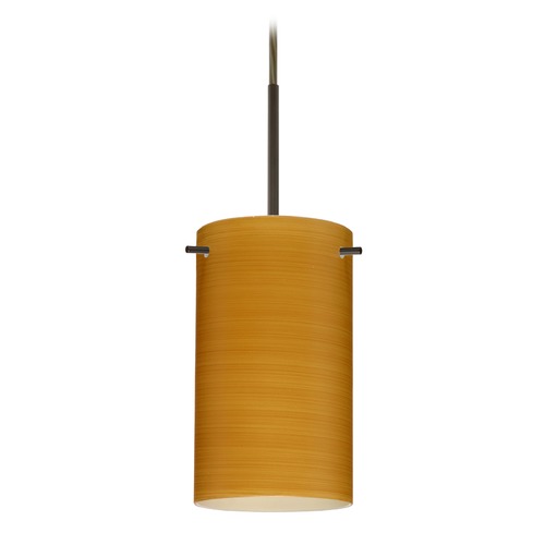 Besa Lighting Besa Lighting Stilo Bronze LED Mini-Pendant Light with Cylindrical Shade 1BT-4404OK-LED-BR