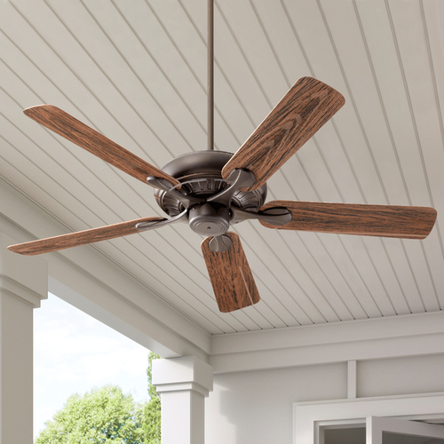 Pinnacle Patio Oiled Bronze Ceiling Fan Without Light by Quorum Lighting