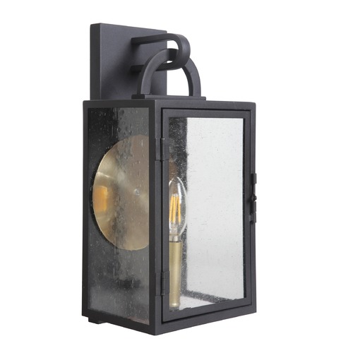 Wolford 15-Inch Textured Matte Black Outdoor Wall Light by Craftmade Lighting