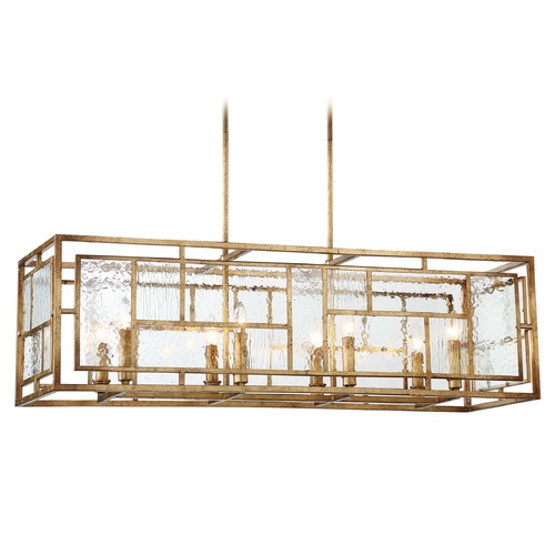 Edgemont Park Pandora Gold Leaf Linear Light by Metropolitan Lighting