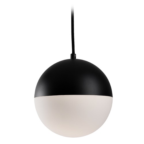 Modern Black LED Mini Pendant with Frosted Shade 3000K 643LM by Kuzco Lighting