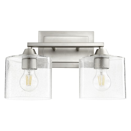 Quorum Lighting Dakota Satin Nickel Bathroom Light by Quorum Lighting 5202-2-65