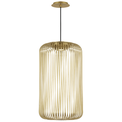Kai 1 LED Pendant in Plated Brass by Visual Comfort Modern