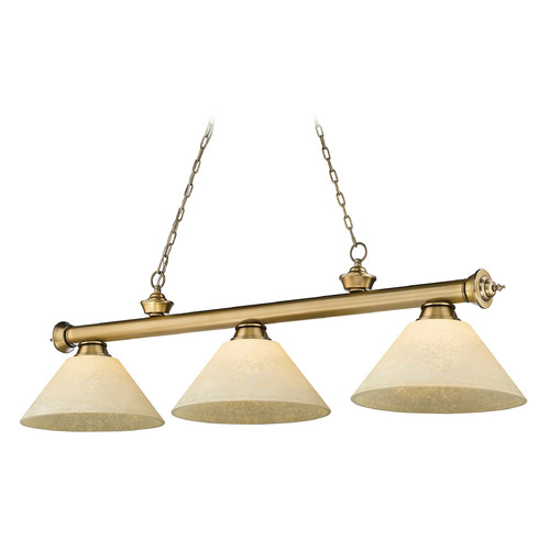 Z-Lite Cordon Rubbed Brass Billiard Light by Z-Lite 2306-3RB-AGM14