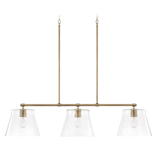 Baker 44.50-Inch Linear Chandelier in Aged Brass by HomePlace by Capital Lighting