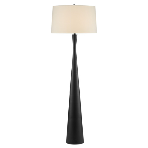 Currey and Company Montenegro Matte Black Floor Lamp with Empire Shade