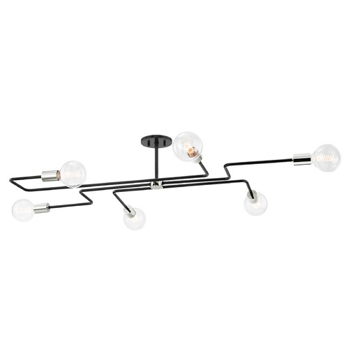Mitzi by Hudson Valley Mitzi Avery Large Nickel Black Vanity Light H488606L-PN/TBK