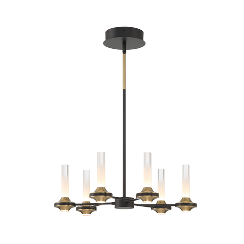 Torcia 6-Light LED Chandelier in Matte Black by Eurofase Lighting