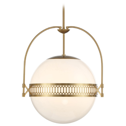 Savoy House Lighting Thornhill Warm Brass Pendant Light with Globe Shade