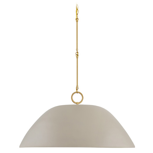 Savoy House Lighting Alta Concrete and Brass Pendant Light with Bowl / Dome Shade