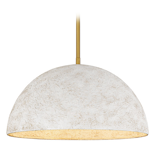 Quoizel Lighting Quoizel Lighting Portia Brushed Gold Pendant Light with Bowl / Dome Shade QP6768BRG