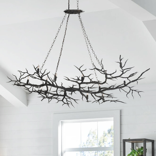 Rainforest 74-Inch Chandelier in Rustic Bronze by Currey & Company