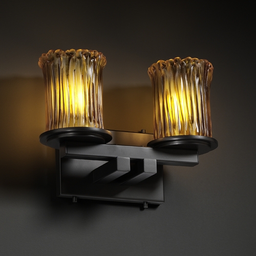 Veneto Luce Collection Matte Black Bathroom Light by Justice Design Group