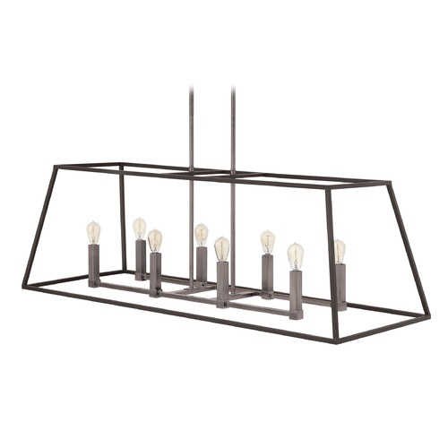 Hinkley Fulton 48-Inch Aged Zinc Linear Chandelier by Hinkley Lighting 3338DZ